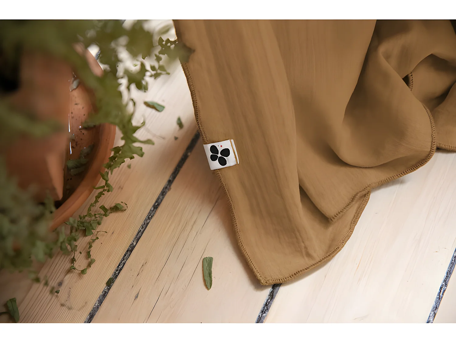 Rideau ajustable + 8 anneaux pince "Gaïa" 140 x 300 cm "Gaze de Coton"