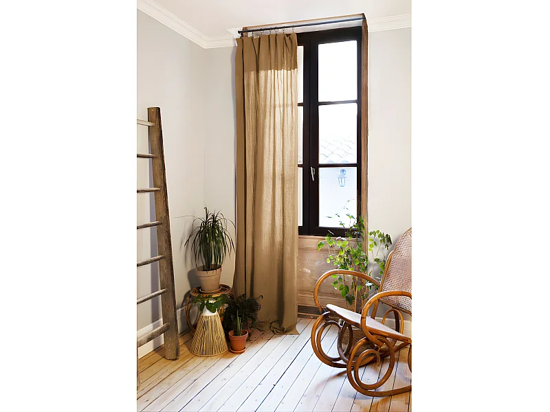 Rideau ajustable + 8 anneaux pince "Gaïa" 140 x 300 cm "Gaze de Coton"