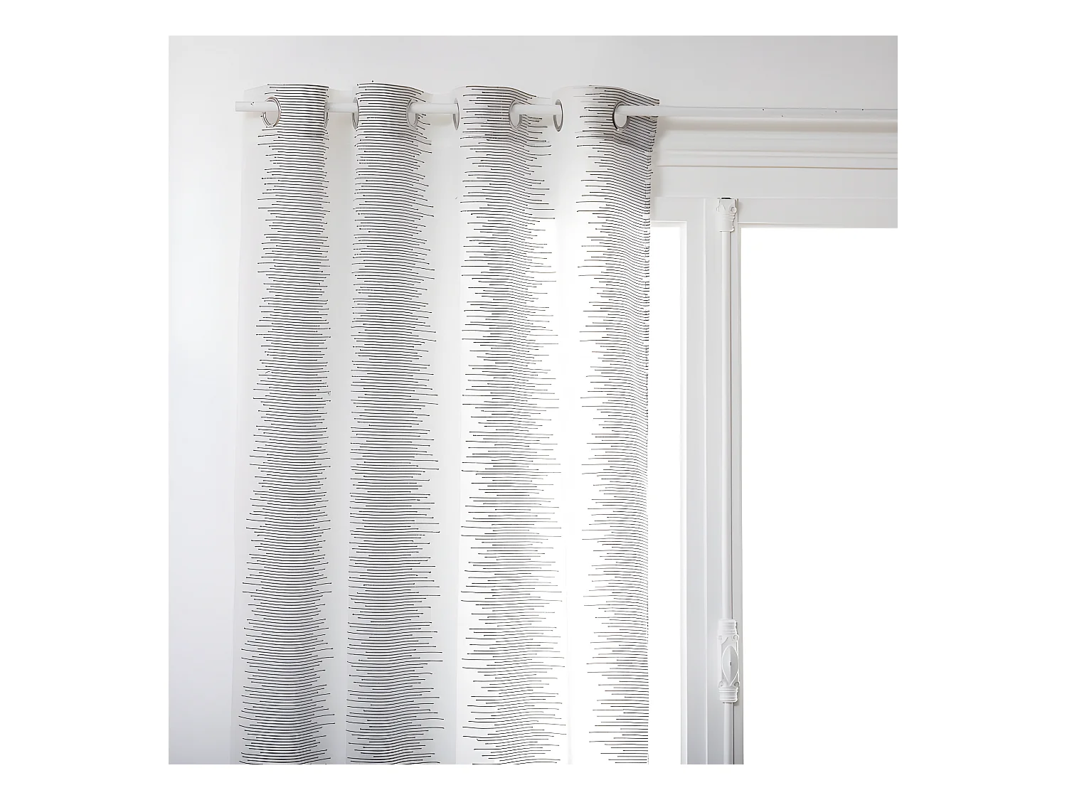 Voilage fines rayures "Liah" tamisant 140 x 240 cm Atmosphera