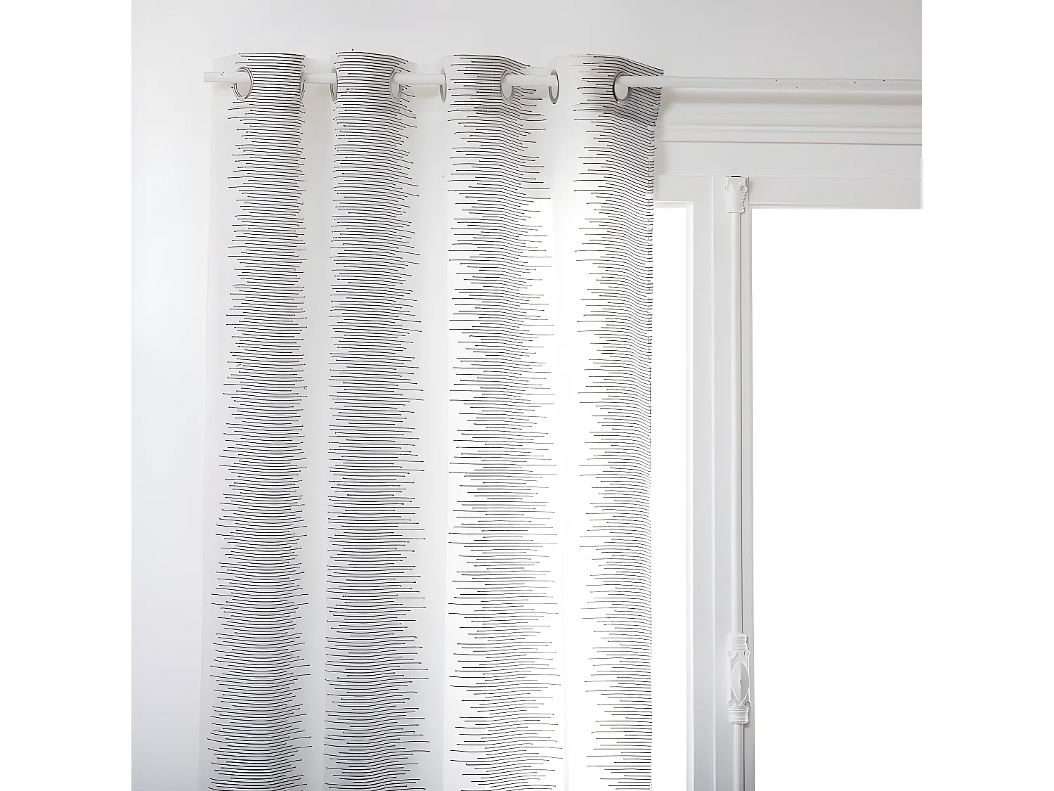 Voilage fines rayures "Liah" tamisant 140 x 240 cm Atmosphera