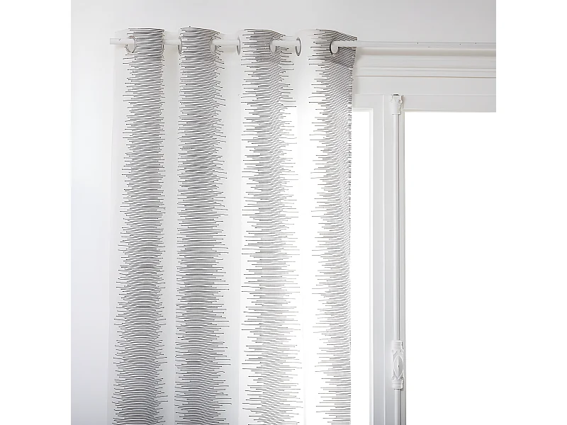 Voilage fines rayures "Liah" tamisant 140 x 240 cm Atmosphera