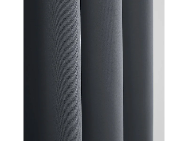 Lot de 2 rideaux occultant phonique et thermique doublé polaire "Arctique" Anthracite