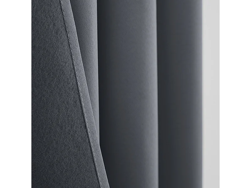 Lot de 2 rideaux occultant phonique et thermique doublé polaire "Arctique" Anthracite