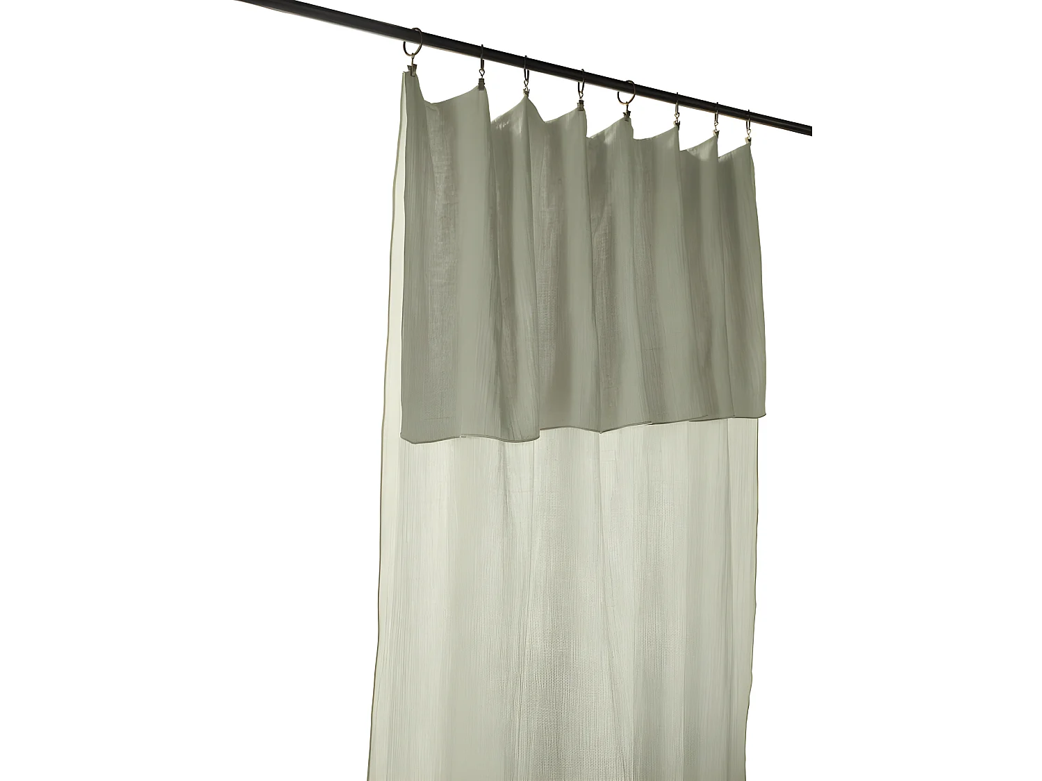 Rideau ajustable + 8 anneaux pince "Gaïa" 140 x 300 cm "Gaze de Coton"