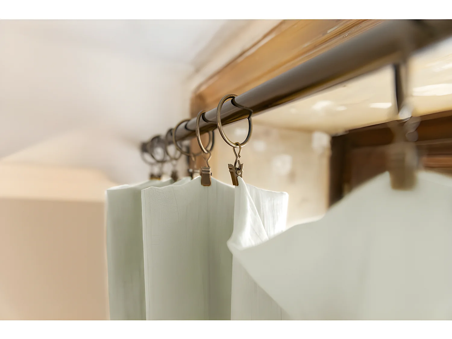 Rideau ajustable + 8 anneaux pince "Gaïa" 140 x 300 cm "Gaze de Coton"