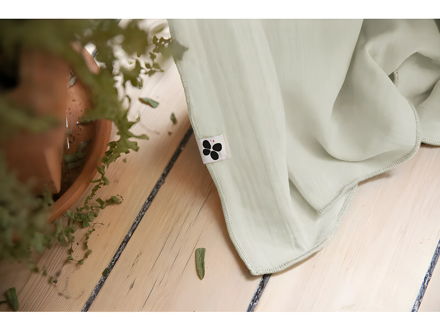 Rideau ajustable + 8 anneaux pince "Gaïa" 140 x 300 cm "Gaze de Coton"