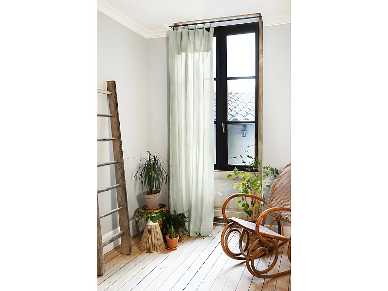 Rideau ajustable + 8 anneaux pince "Gaïa" 140 x 300 cm "Gaze de Coton"