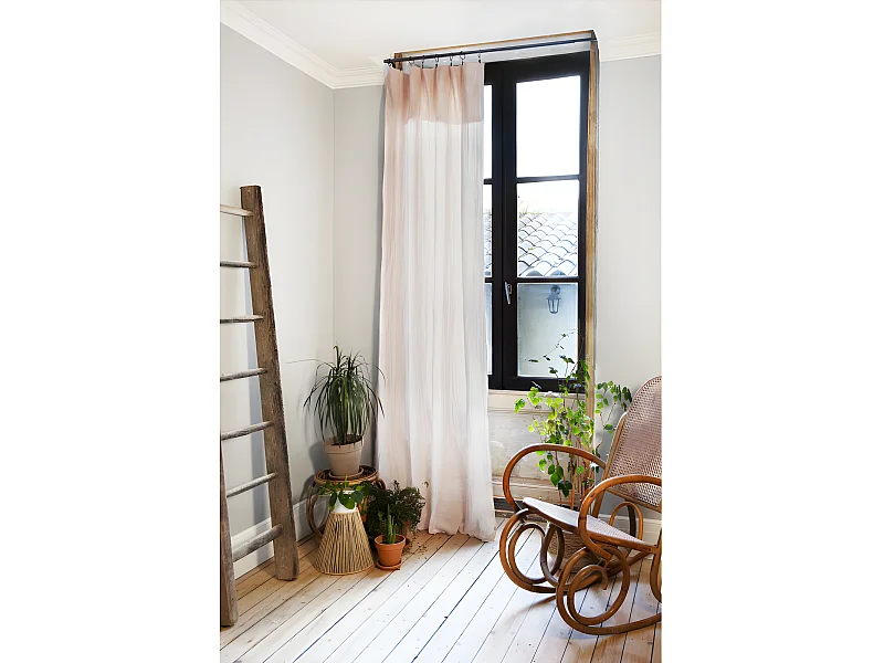 Rideau ajustable + 8 anneaux pince "Gaïa" 140 x 300 cm "Gaze de Coton"