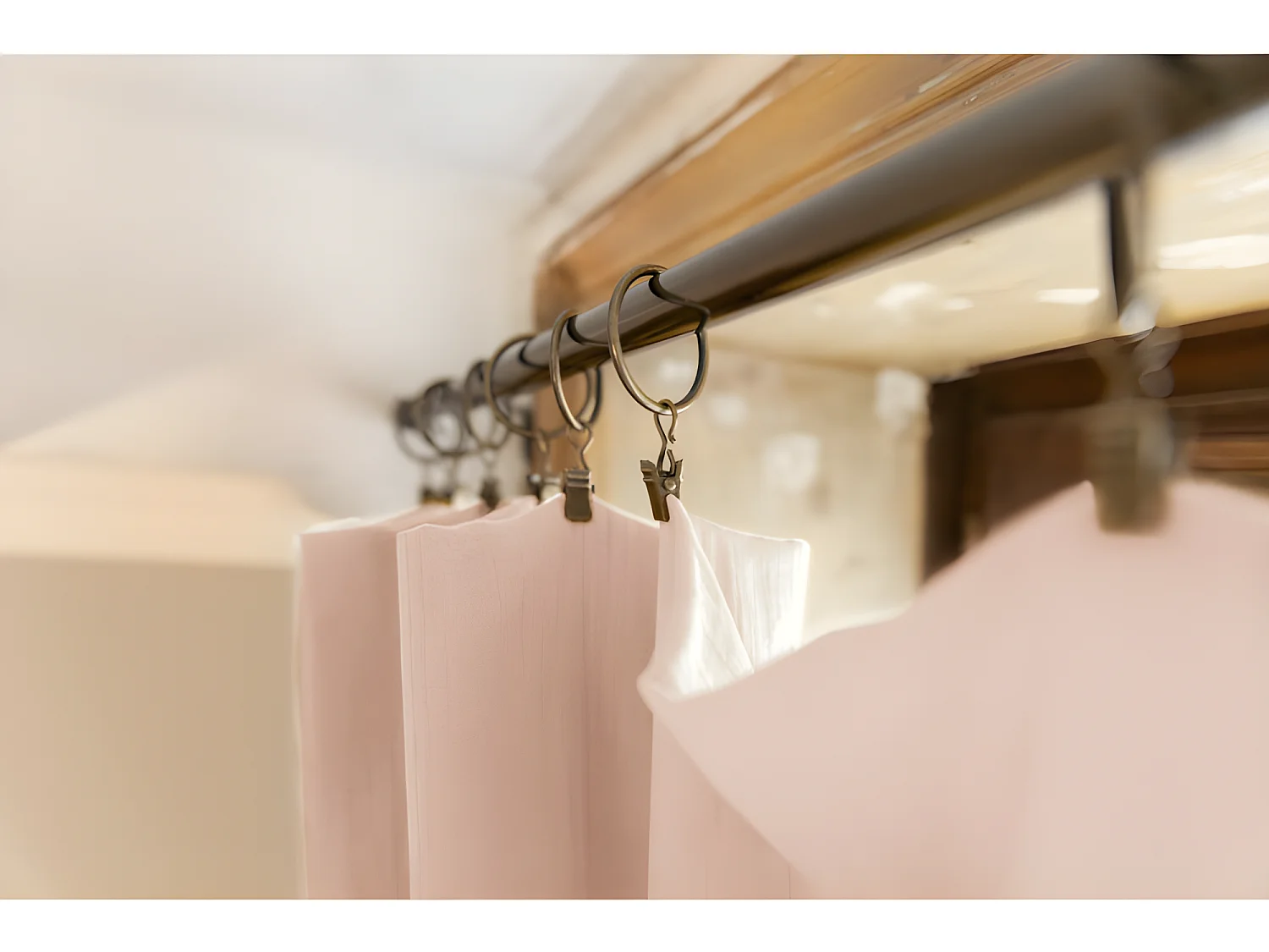 Rideau ajustable + 8 anneaux pince "Gaïa" 140 x 300 cm "Gaze de Coton"