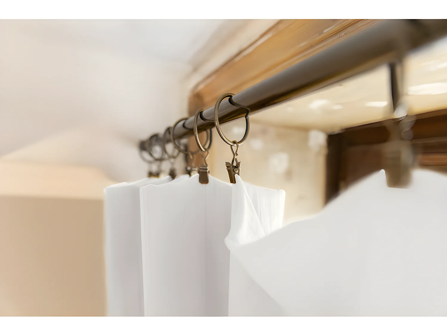 Rideau ajustable + 8 anneaux pince "Gaïa" 140 x 300 cm "Gaze de Coton"