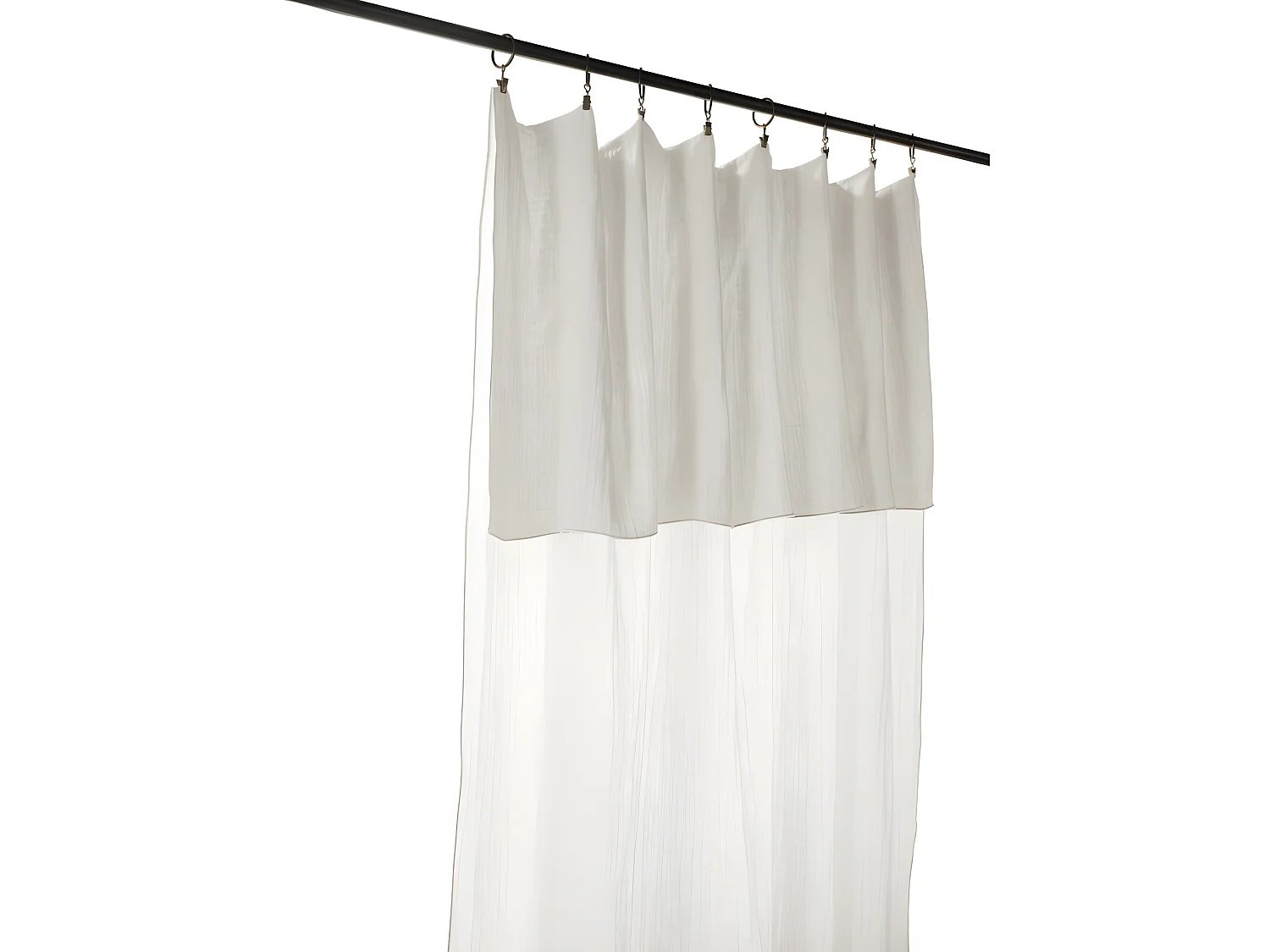 Rideau ajustable + 8 anneaux pince "Gaïa" 140 x 300 cm "Gaze de Coton"