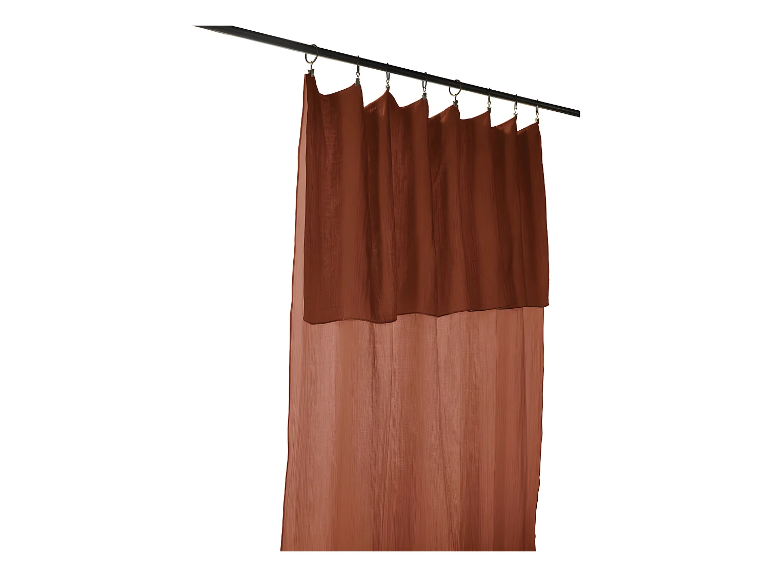 Rideau ajustable + 8 anneaux pince "Gaïa" 140 x 300 cm "Gaze de Coton"