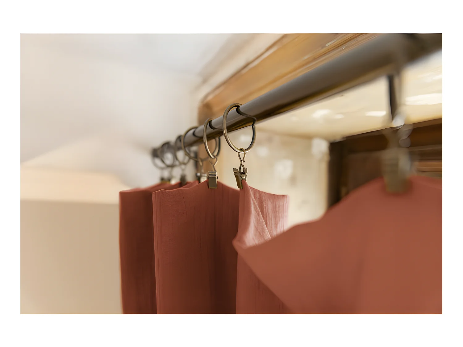 Rideau ajustable + 8 anneaux pince "Gaïa" 140 x 300 cm "Gaze de Coton"