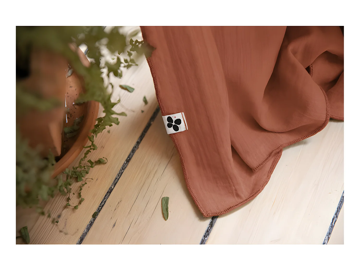 Rideau ajustable + 8 anneaux pince "Gaïa" 140 x 300 cm "Gaze de Coton"