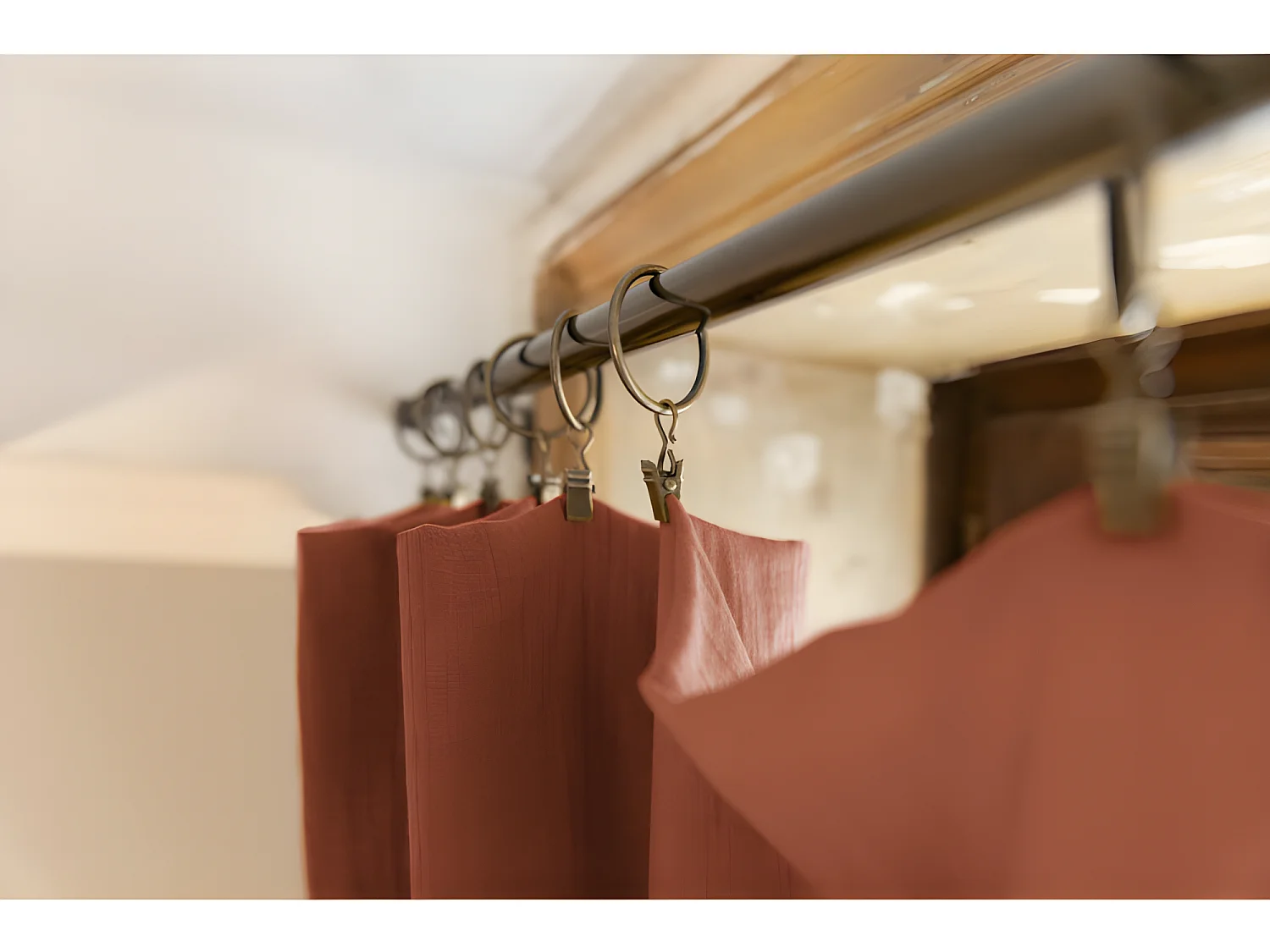 Rideau ajustable + 8 anneaux pince "Gaïa" 140 x 300 cm "Gaze de Coton"