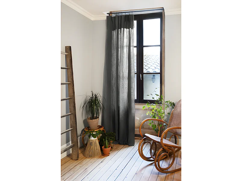 Rideau ajustable + 8 anneaux pince "Gaïa" 140 x 300 cm "Gaze de Coton"