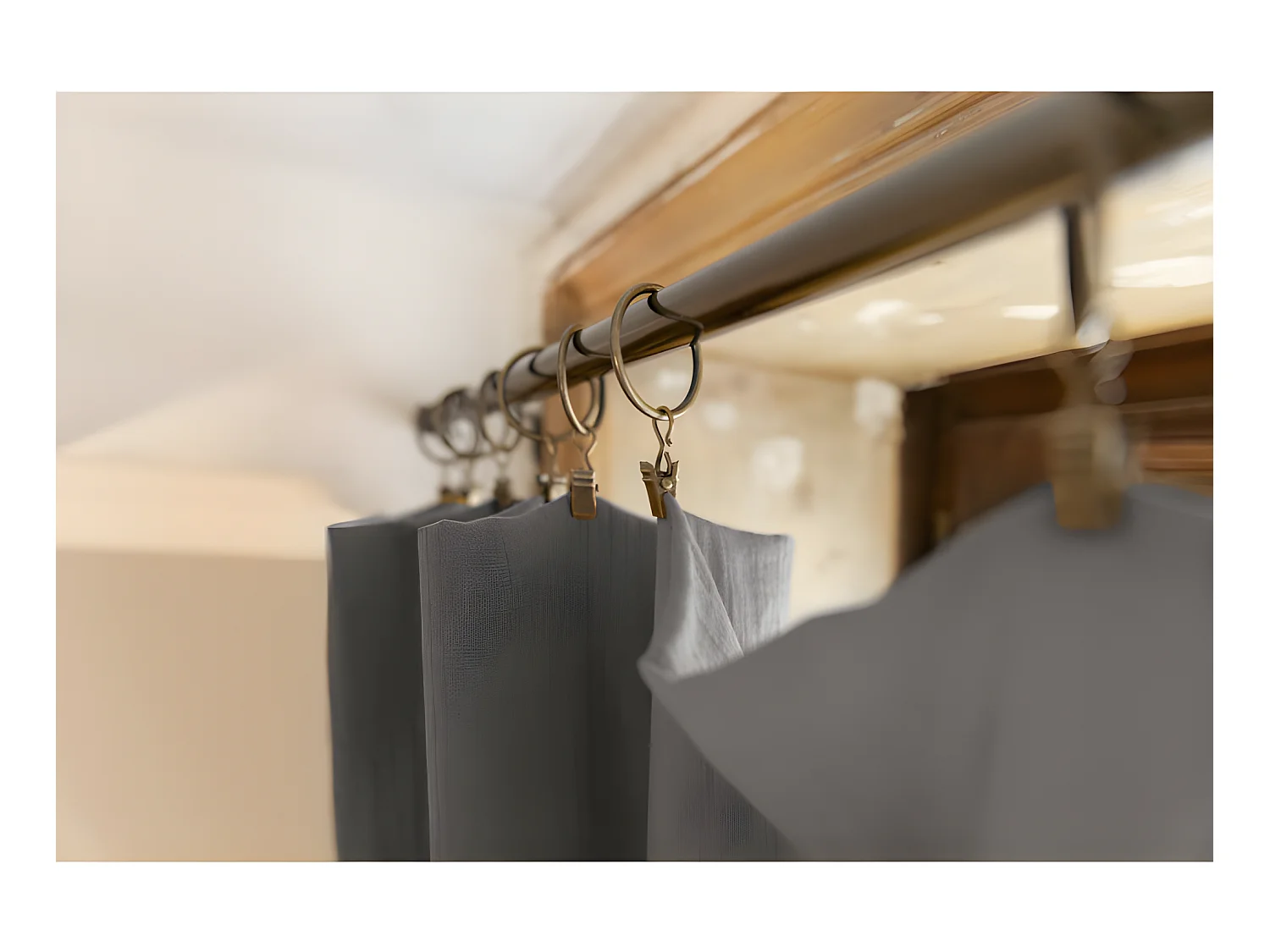 Rideau ajustable + 8 anneaux pince "Gaïa" 140 x 300 cm "Gaze de Coton"