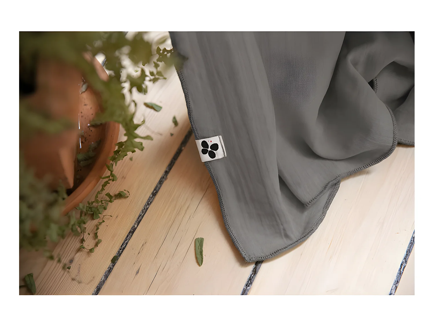 Rideau ajustable + 8 anneaux pince "Gaïa" 140 x 300 cm "Gaze de Coton"