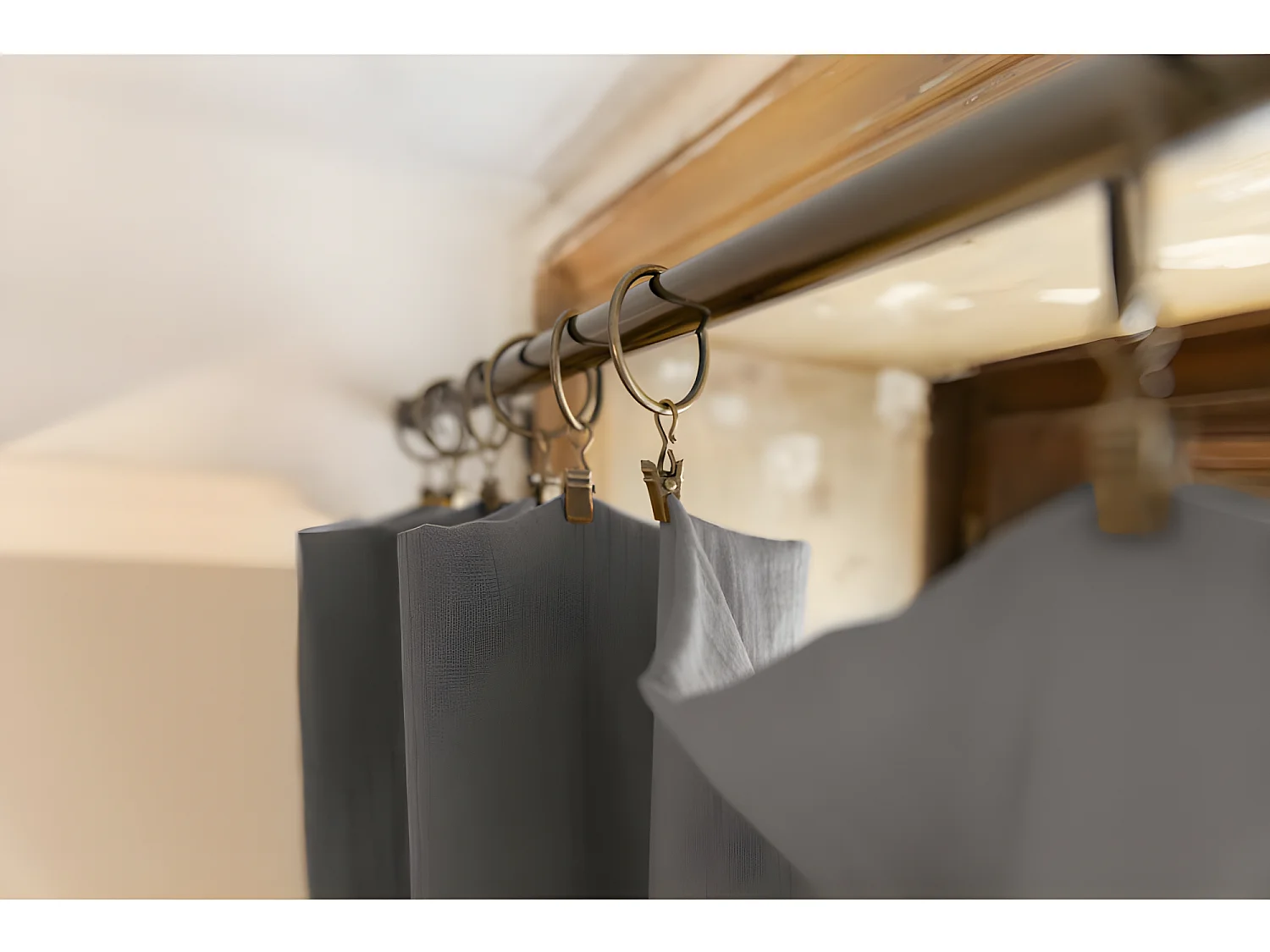 Rideau ajustable + 8 anneaux pince "Gaïa" 140 x 300 cm "Gaze de Coton"