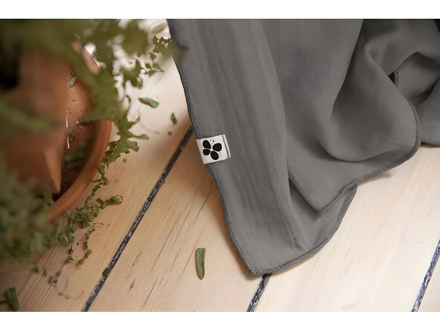 Rideau ajustable + 8 anneaux pince "Gaïa" 140 x 300 cm "Gaze de Coton"