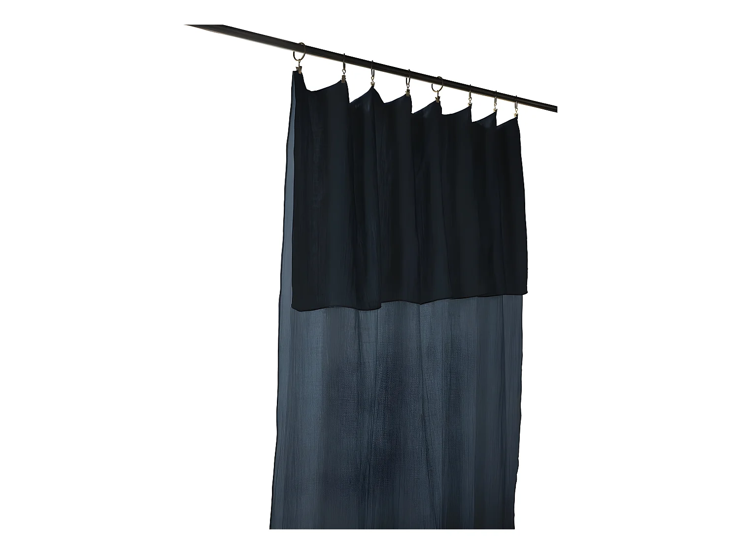 Rideau ajustable + 8 anneaux pince "Gaïa" 140 x 300 cm "Gaze de Coton"