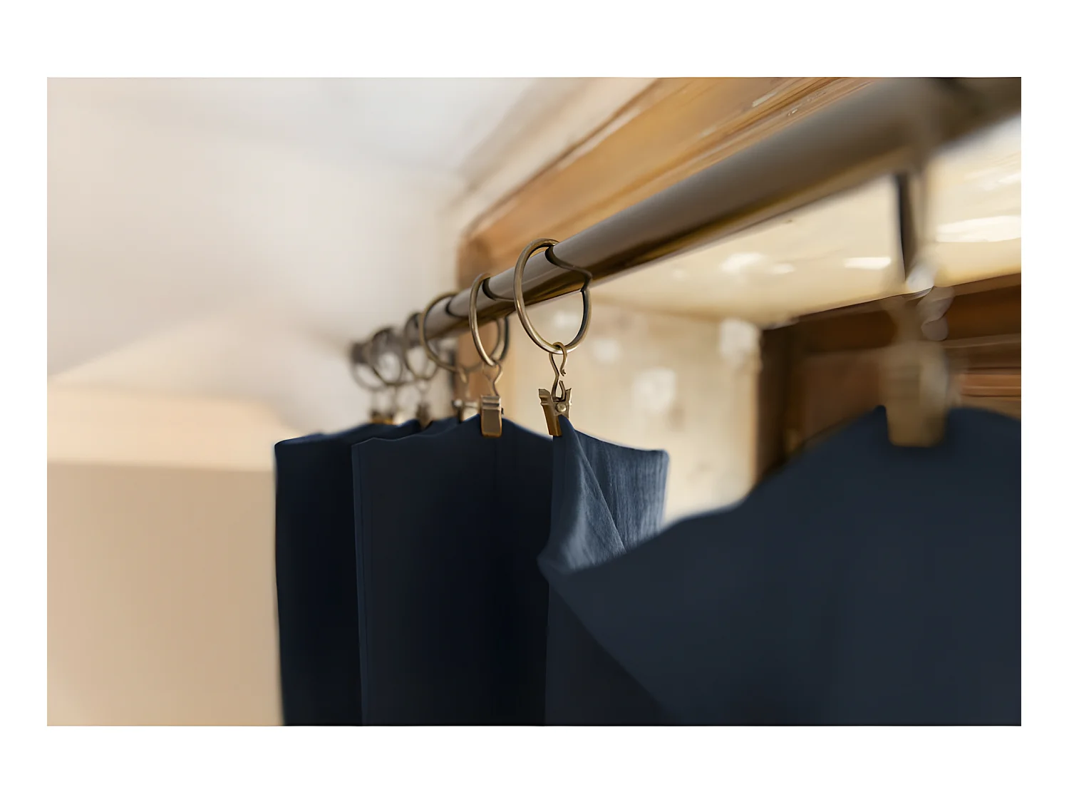 Rideau ajustable + 8 anneaux pince "Gaïa" 140 x 300 cm "Gaze de Coton"