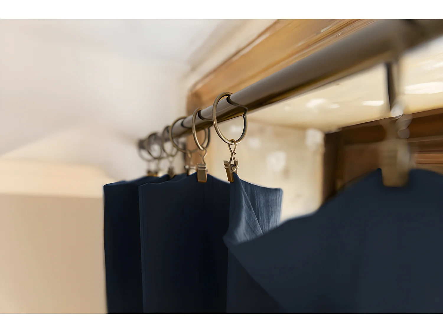 Rideau ajustable + 8 anneaux pince "Gaïa" 140 x 300 cm "Gaze de Coton"