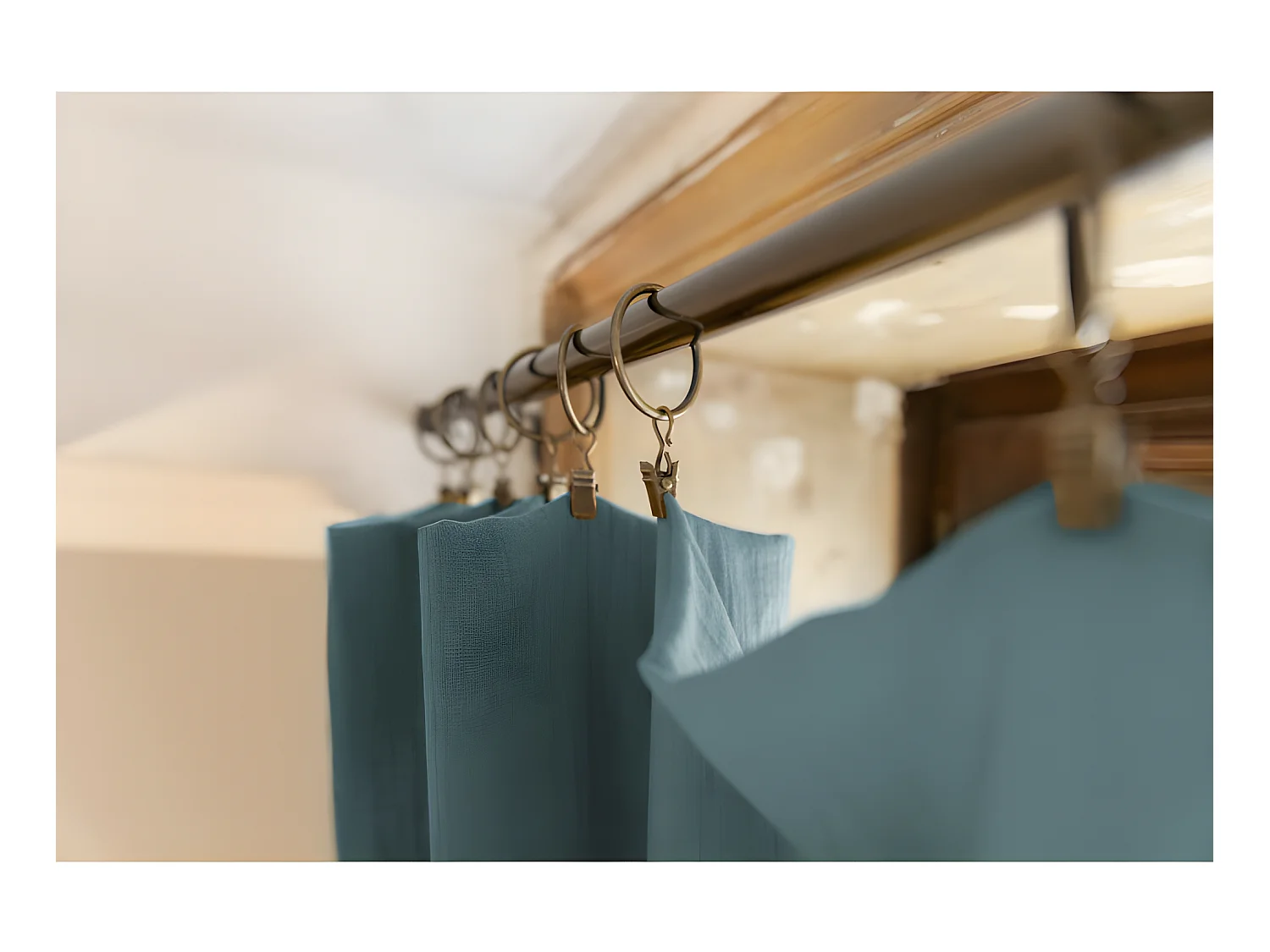 Rideau ajustable + 8 anneaux pince "Gaïa" 140 x 300 cm "Gaze de Coton"