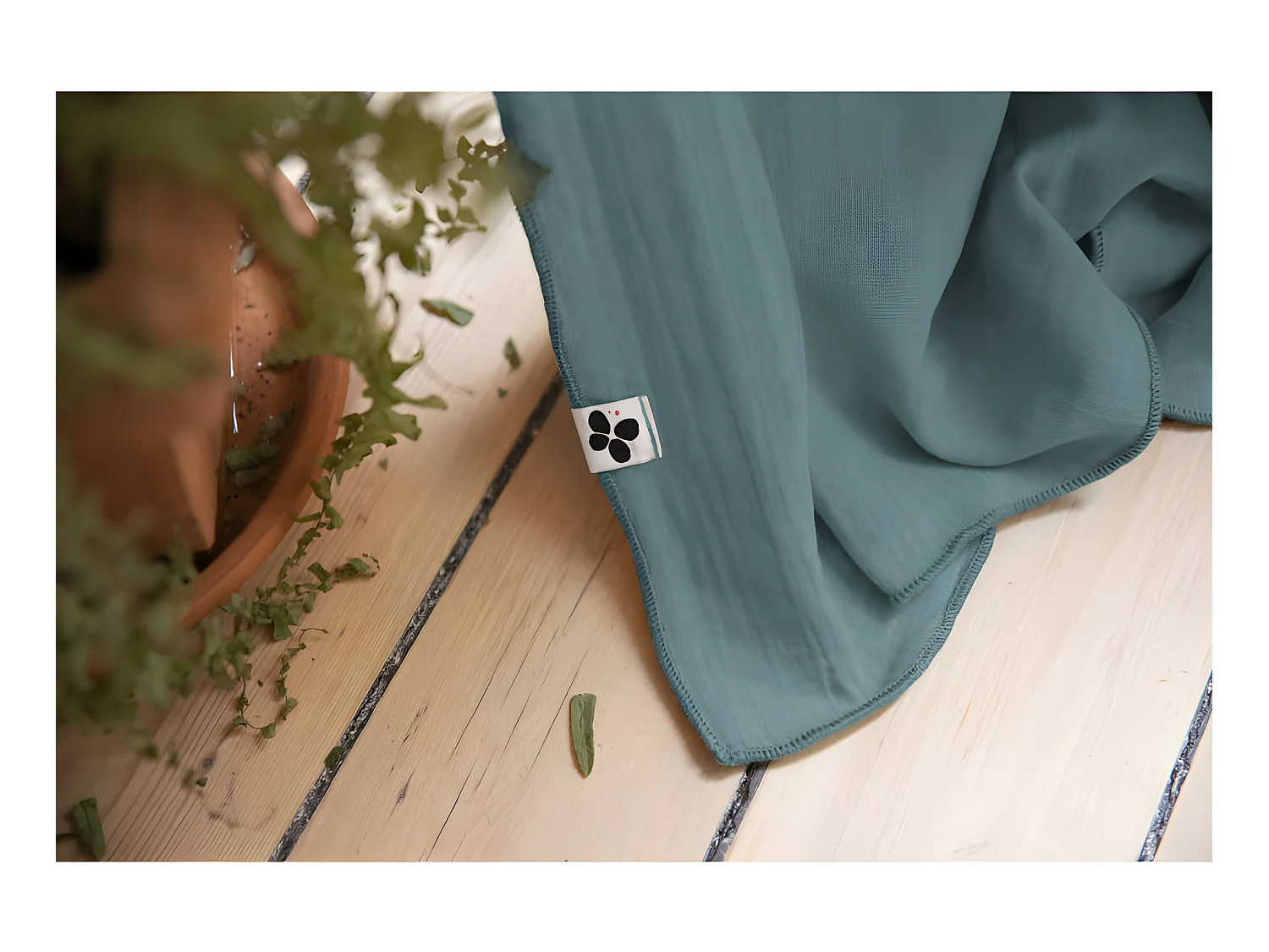 Rideau ajustable + 8 anneaux pince "Gaïa" 140 x 300 cm "Gaze de Coton"