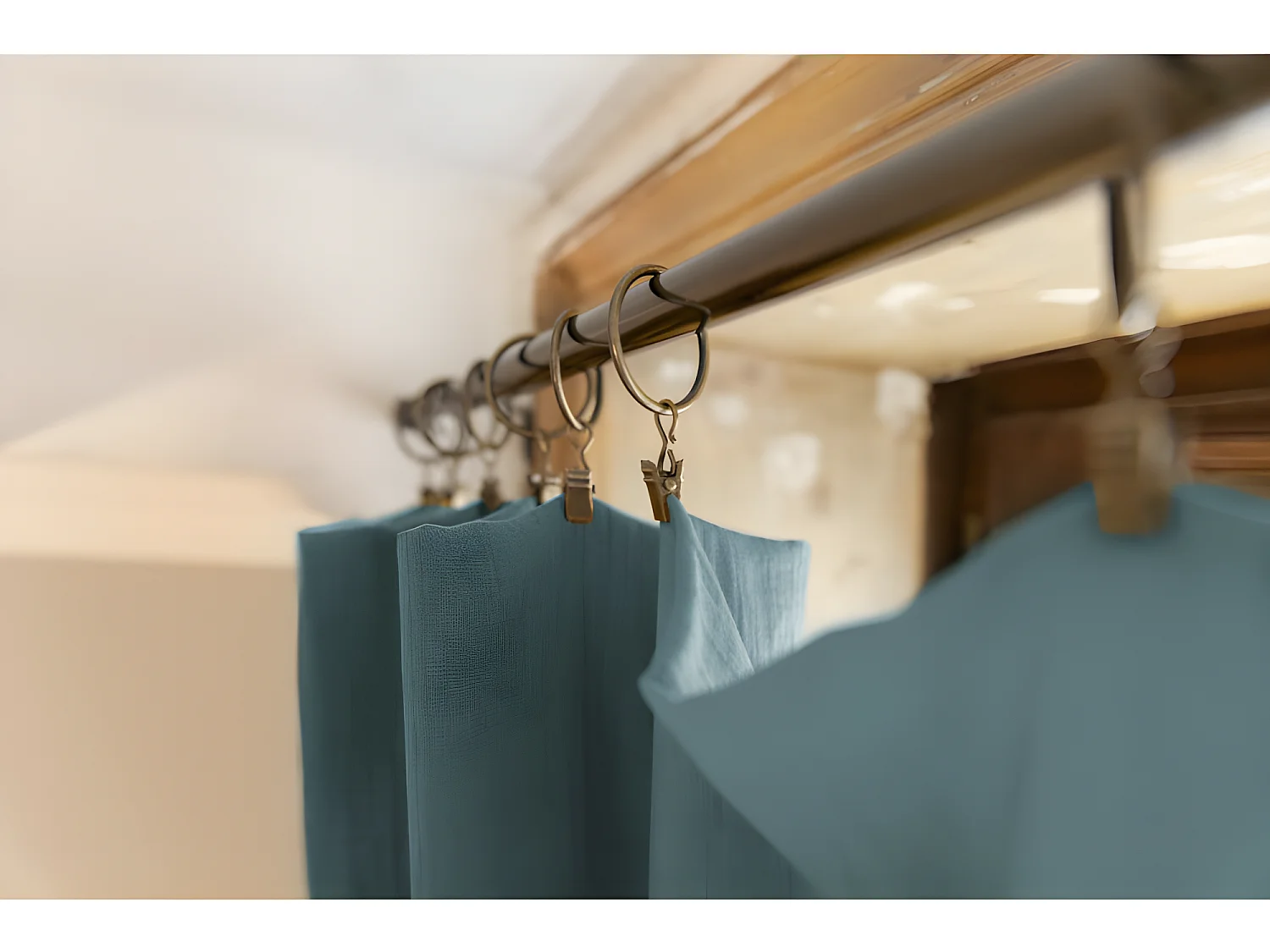 Rideau ajustable + 8 anneaux pince "Gaïa" 140 x 300 cm "Gaze de Coton"