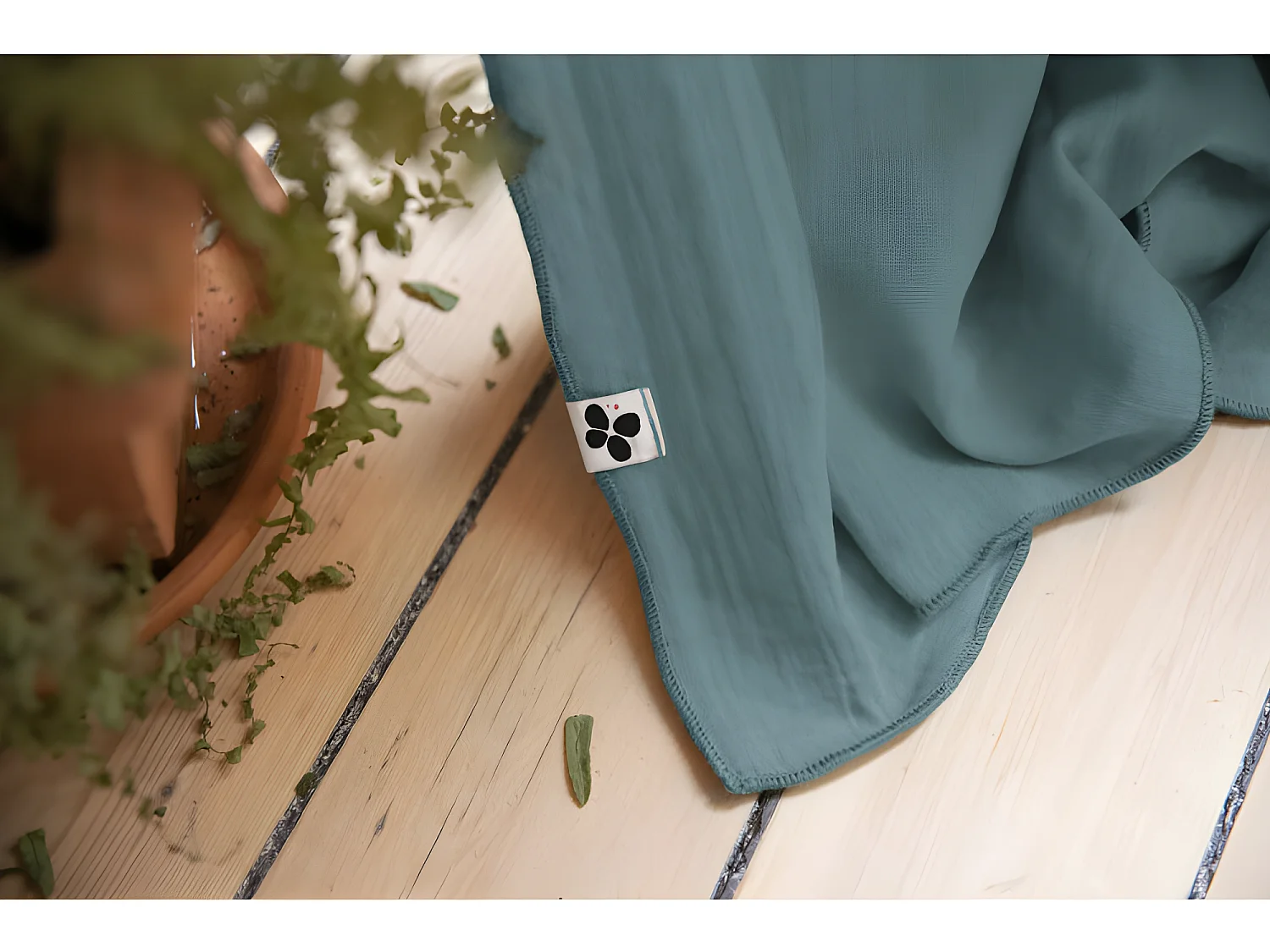 Rideau ajustable + 8 anneaux pince "Gaïa" 140 x 300 cm "Gaze de Coton"