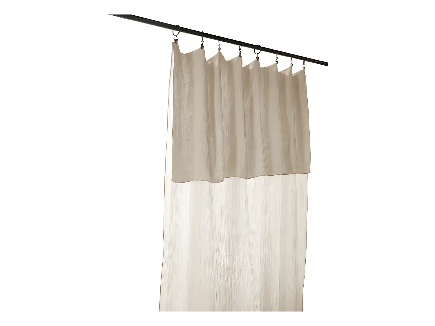 Rideau ajustable + 8 anneaux pince "Gaïa" 140 x 300 cm "Gaze de Coton"