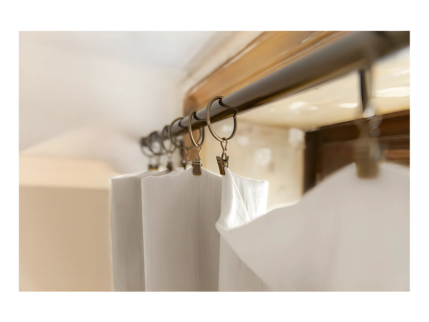 Rideau ajustable + 8 anneaux pince "Gaïa" 140 x 300 cm "Gaze de Coton"