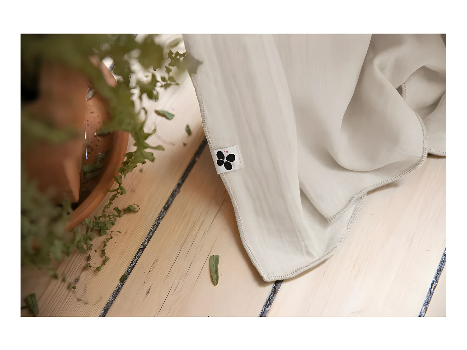 Rideau ajustable + 8 anneaux pince "Gaïa" 140 x 300 cm "Gaze de Coton"