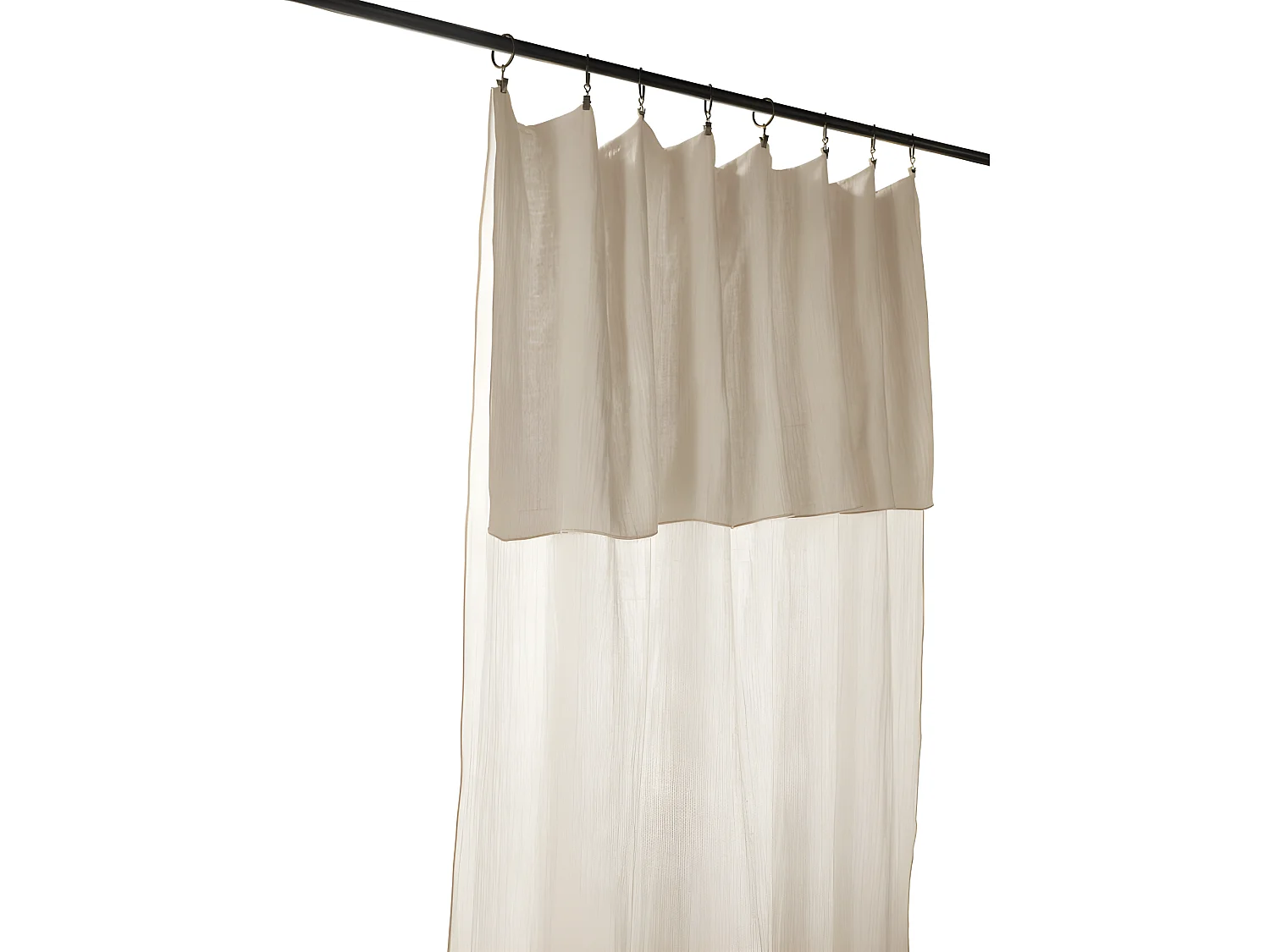 Rideau ajustable + 8 anneaux pince "Gaïa" 140 x 300 cm "Gaze de Coton"