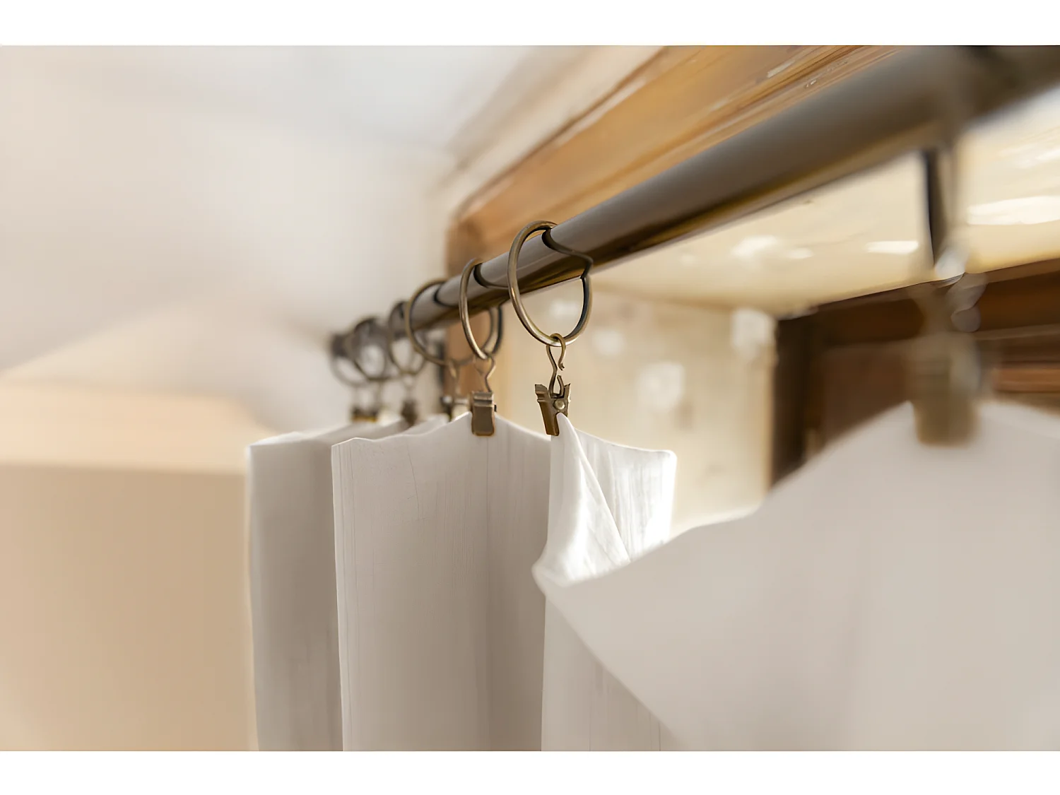 Rideau ajustable + 8 anneaux pince "Gaïa" 140 x 300 cm "Gaze de Coton"