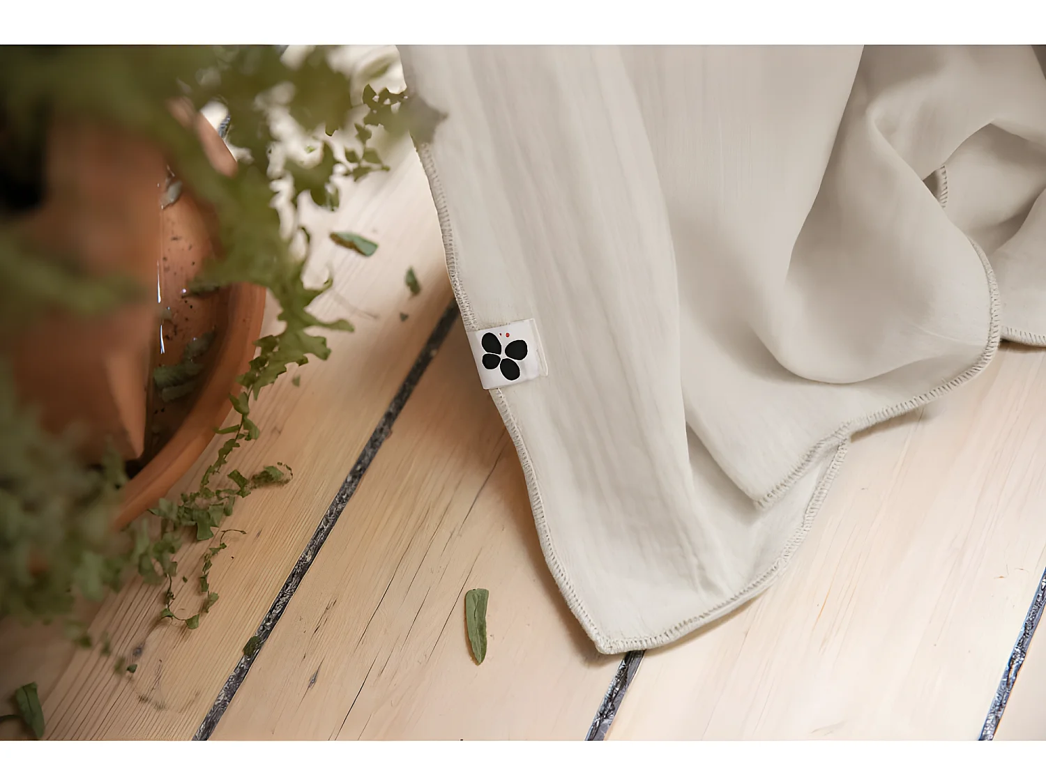 Rideau ajustable + 8 anneaux pince "Gaïa" 140 x 300 cm "Gaze de Coton"