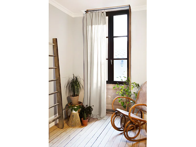 Rideau ajustable + 8 anneaux pince "Gaïa" 140 x 300 cm "Gaze de Coton"