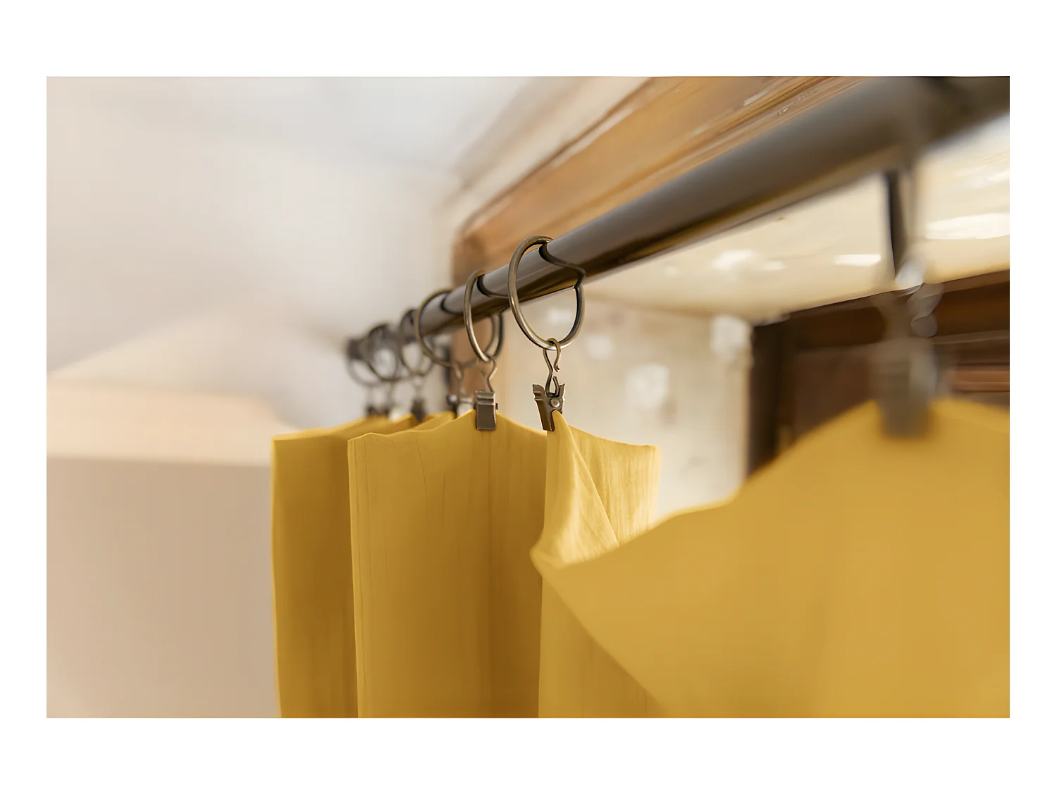 Rideau ajustable + 8 anneaux pince "Gaïa" 140 x 300 cm "Gaze de Coton"