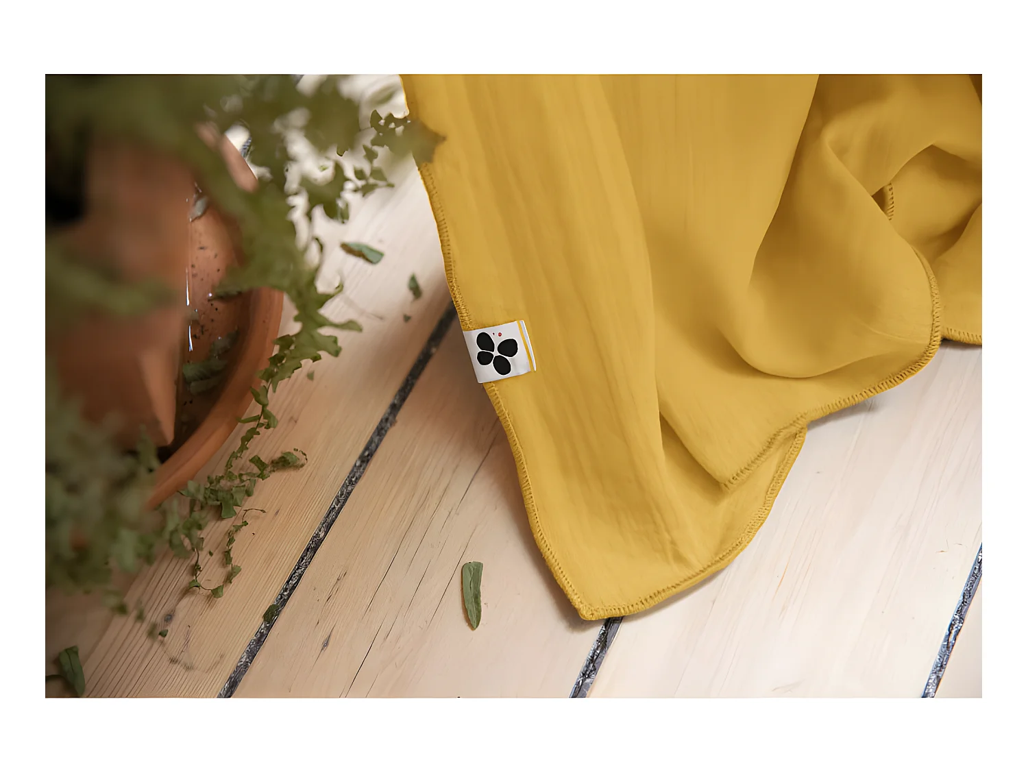 Rideau ajustable + 8 anneaux pince "Gaïa" 140 x 300 cm "Gaze de Coton"