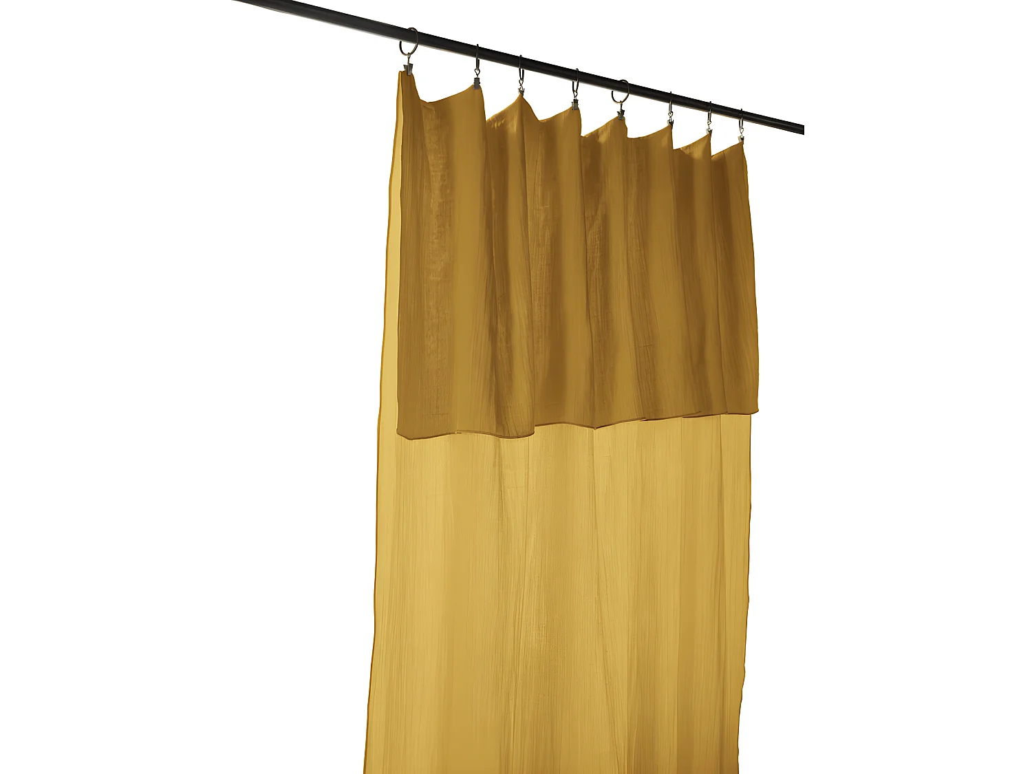 Rideau ajustable + 8 anneaux pince "Gaïa" 140 x 300 cm "Gaze de Coton"