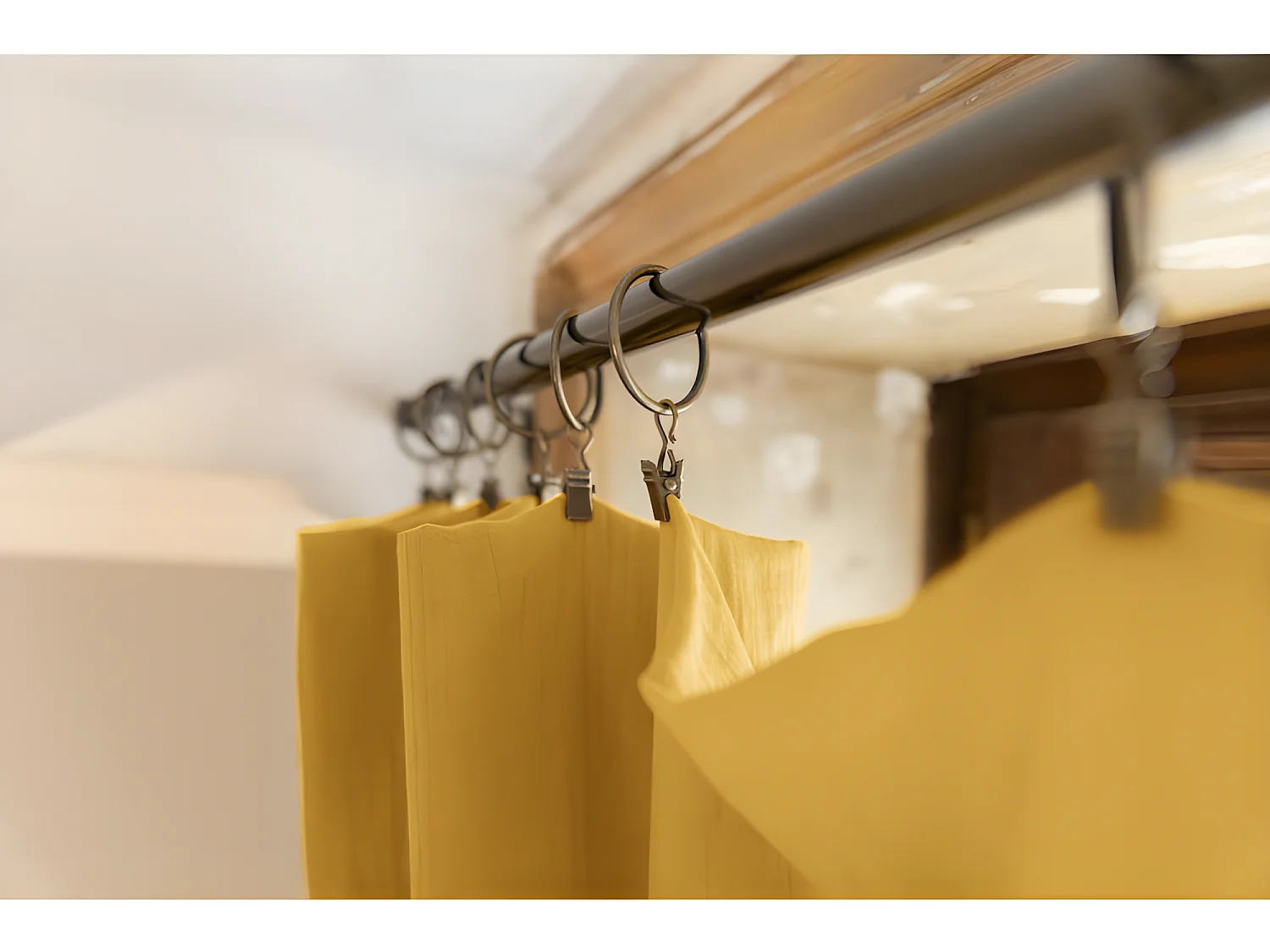 Rideau ajustable + 8 anneaux pince "Gaïa" 140 x 300 cm "Gaze de Coton"