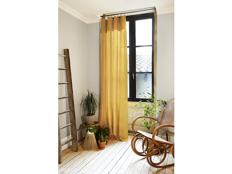 Rideau ajustable + 8 anneaux pince "Gaïa" 140 x 300 cm "Gaze de Coton"