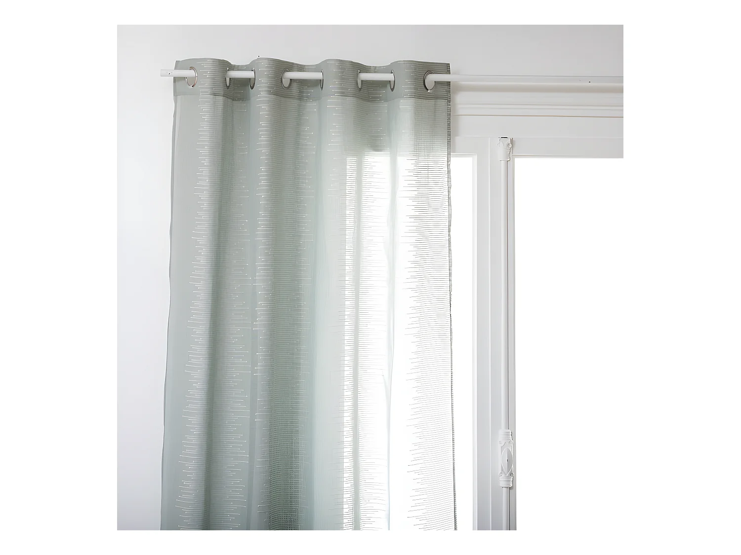 Voilage fines rayures "Liah" tamisant 140 x 240 cm Atmosphera