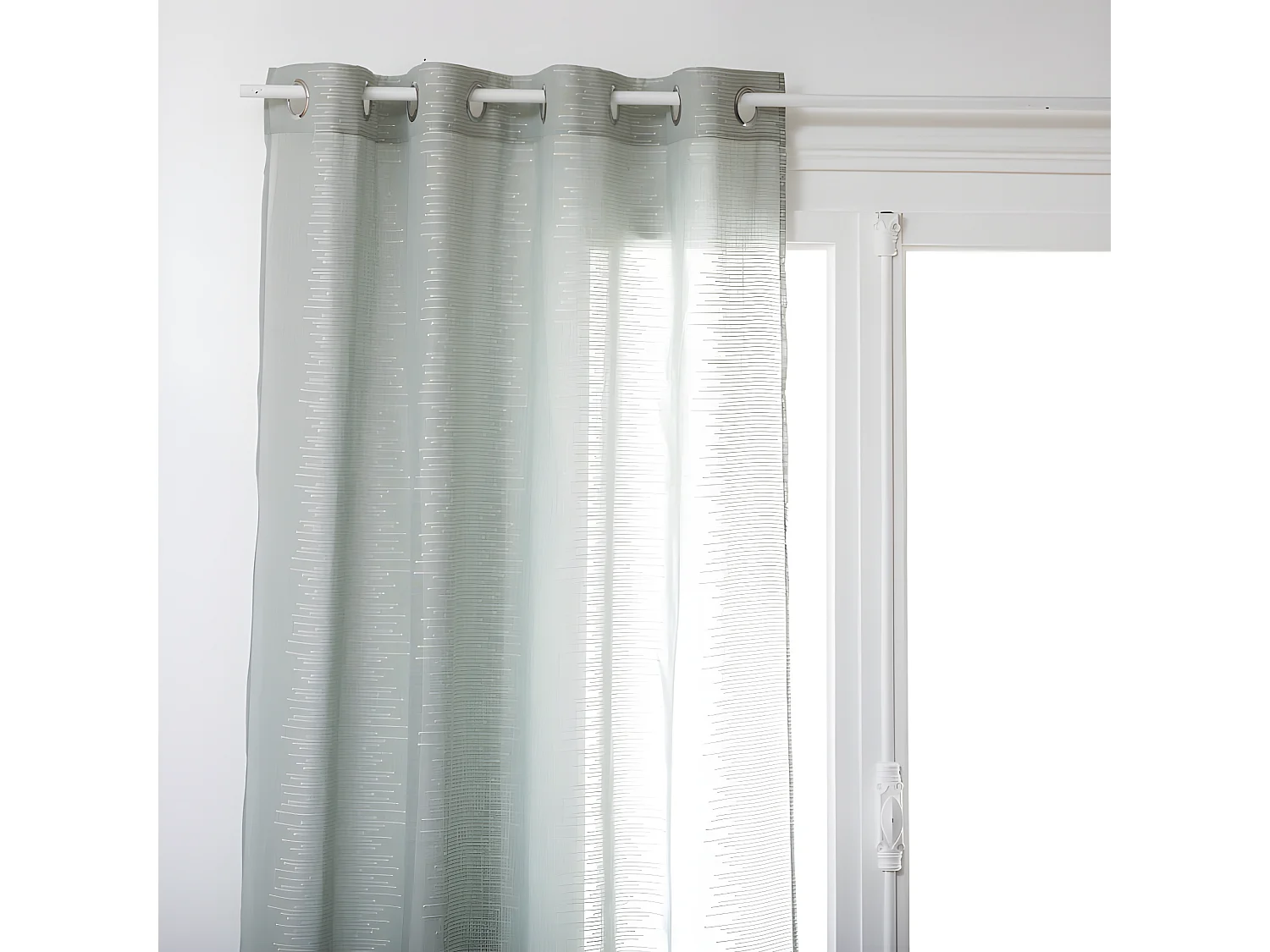 Voilage fines rayures "Liah" tamisant 140 x 240 cm Atmosphera