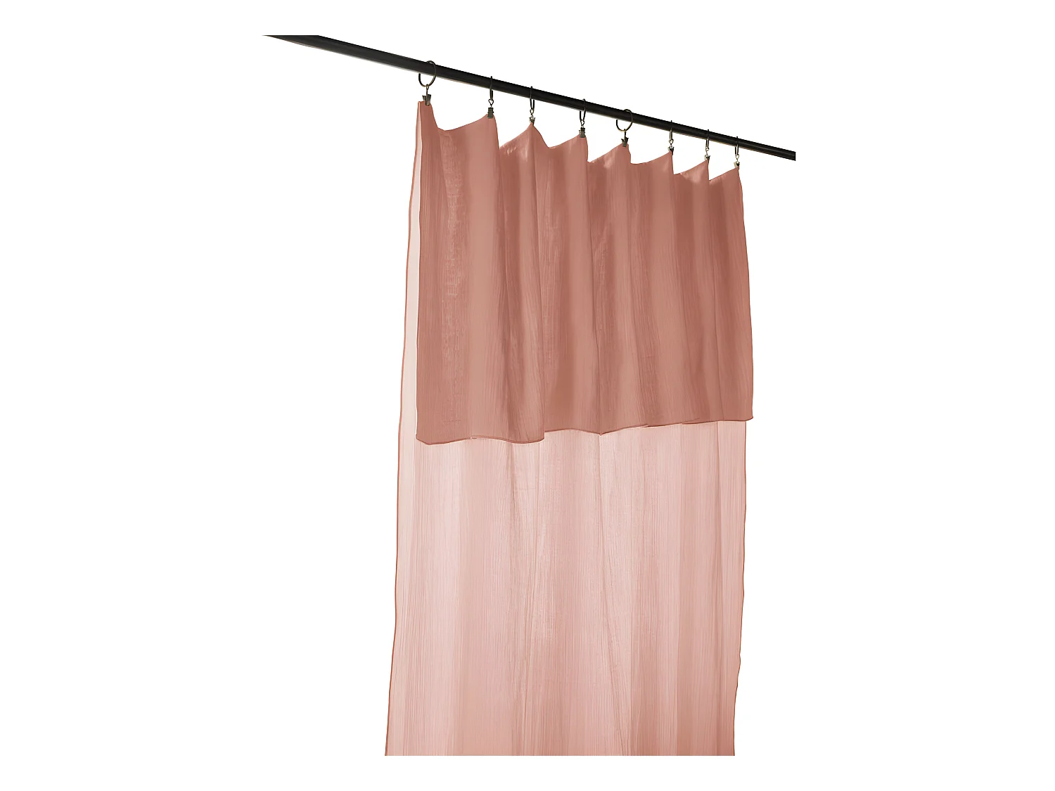 Rideau ajustable + 8 anneaux pince "Gaïa" 140 x 300 cm "Gaze de Coton"