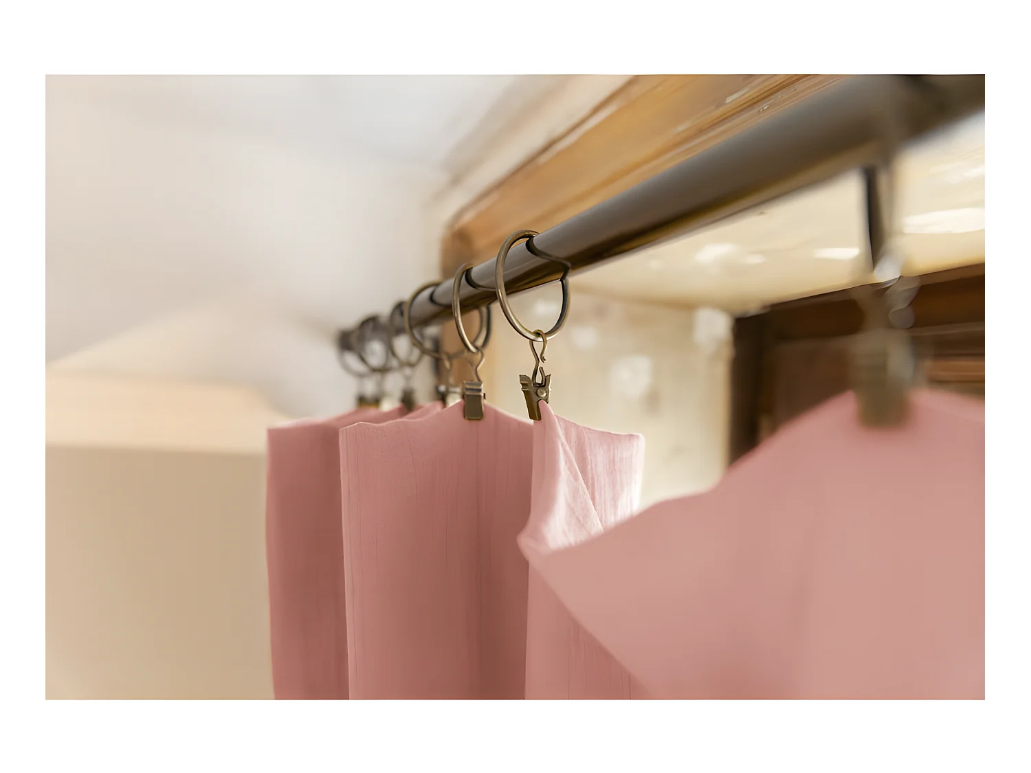 Rideau ajustable + 8 anneaux pince "Gaïa" 140 x 300 cm "Gaze de Coton"