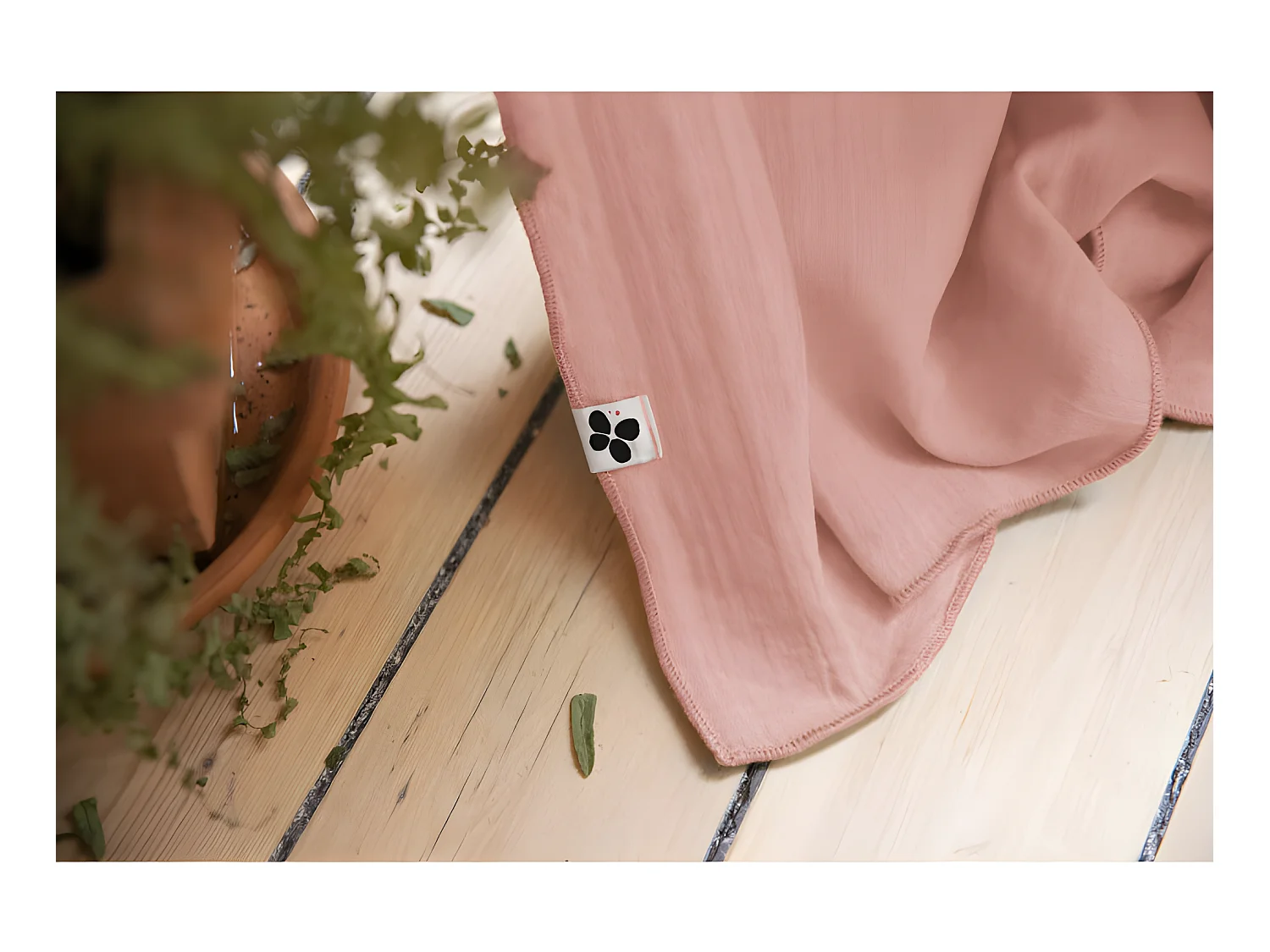 Rideau ajustable + 8 anneaux pince "Gaïa" 140 x 300 cm "Gaze de Coton"