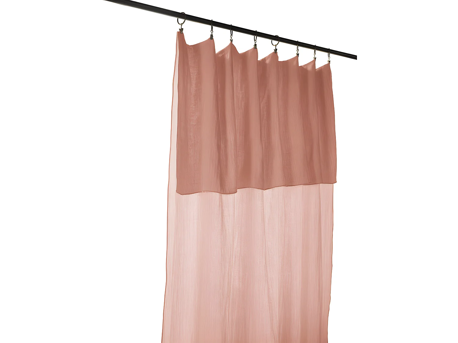 Rideau ajustable + 8 anneaux pince "Gaïa" 140 x 300 cm "Gaze de Coton"