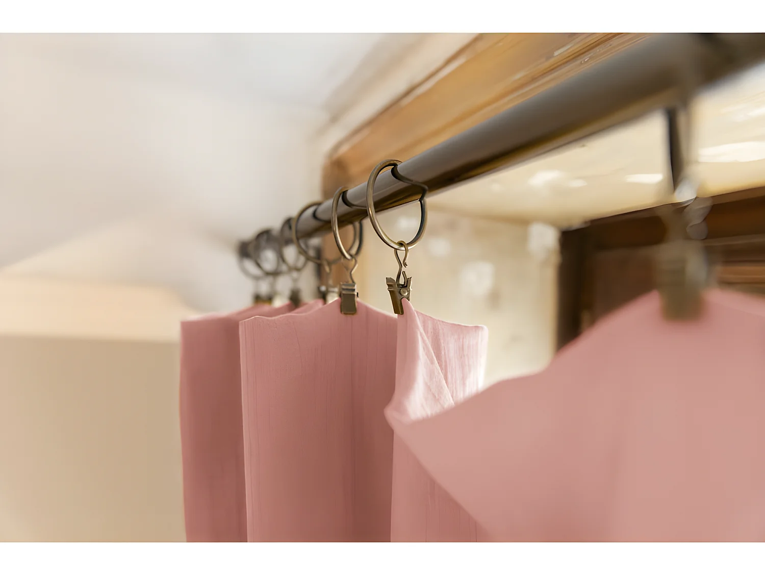 Rideau ajustable + 8 anneaux pince "Gaïa" 140 x 300 cm "Gaze de Coton"